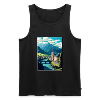Golling An der Salzach Österreich Reiseplakat - Männer Premium Bio Tank Top - Schwarz - Vorne - Michal (187cm)