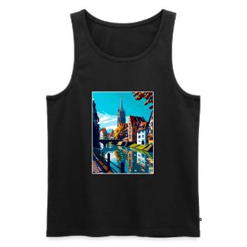 Ulm Germany Vintage Travel Poster WPA Souvenir - Men's Premium Organic Tank Top - black - Front - Michal (187cm)