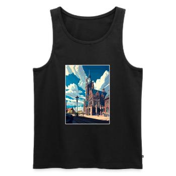 Leipzig Deutschland Vintage Reiseposter WPA Souvenir - Männer Premium Bio Tank Top - Schwarz - Vorne - Michal (187cm)