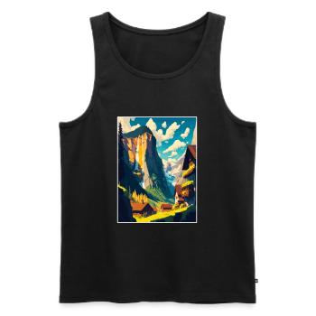 Lauterbrunnen Suisse Affiche de voyage Vintage - Débardeur bio Premium Homme - noir - Devant - Michal (187cm)