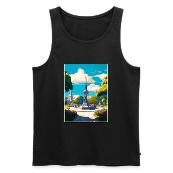 Savannah Géorgie Vintage voyage affiche Souvenir - Débardeur bio Premium Homme - noir - Devant - Michal (187cm)