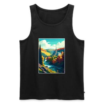 Ardennen Frankreich Vintage Reiseposter WPA Souvenir - Männer Premium Bio Tank Top - Schwarz - Vorne - AI Model Male 178 light (178cm)