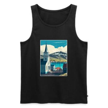 Husavik Iceland Vintage Travel Poster WPA Souvenir - Men's Premium Organic Tank Top - black - Front - Michal (187cm)