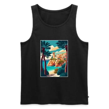 Mallorca Spanien Vintage Reiseposter WPA Souvenir - Männer Premium Bio Tank Top - Schwarz - Vorne - AI Model Male 178 light (178cm)
