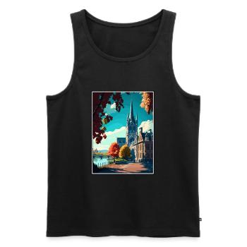 Bonn Allemagne Vintage voyage affiche WPA Souvenir - Débardeur bio Premium Homme - noir - Devant - Michal (187cm)