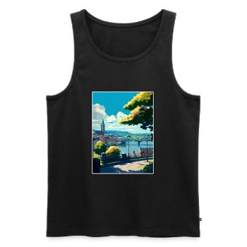 Koblenz Germany Vintage Travel Poster WPA Souvenir - Men's Premium Organic Tank Top - black - Front - AI Model Male 178 light (178cm)