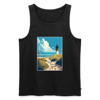 Sylt Island Germany Vintage Travel Poster Souvenir - Men's Premium Organic Tank Top - black - Front - Michal (187cm)