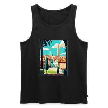 Siena Italien Dekoration Vintage Reiseposter WPA - Männer Premium Bio Tank Top - Schwarz - Vorne - AI Model Male 178 light (178cm)
