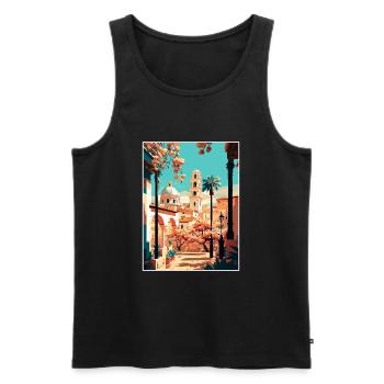 Cordoue Espagne Vintage voyage affiche WPA Souvenir - Débardeur bio Premium Homme - noir - Devant - AI Model Male 178 light (178cm)