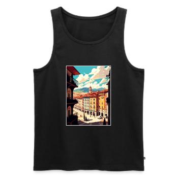 Pamplona Spanien Vintage Reiseposter WPA Souvenir - Männer Premium Bio Tank Top - Schwarz - Vorne - Michal (187cm)