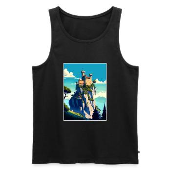 Saint-Marin Italie Vintage voyage affiche Souvenir - Débardeur bio Premium Homme - noir - Devant - Michal (187cm)