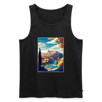 Toledo Spain Vintage Travel Poster WPA Souvenir - Men's Premium Organic Tank Top - black - Front - Michal (187cm)