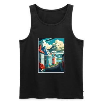 Reykjavik Iceland Vintage Travel Poster Souvenir - Men's Premium Organic Tank Top - black - Front - Michal (187cm)