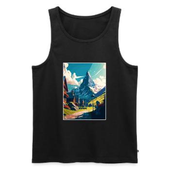 Grindelwald Switzerland Vintage Travel Poster WPA - Men's Premium Organic Tank Top - black - Front - AI Model Male 178 light (178cm)