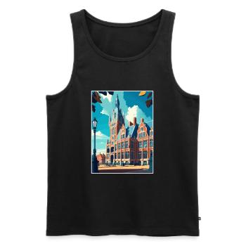 The Hague Decoration Vintage Travel Poster WPA Art - Men's Premium Organic Tank Top - black - Front - Michal (187cm)