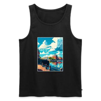 Göteborg Suède Vintage voyage affiche Souvenir - Débardeur bio Premium Homme - noir - Devant - Michal (187cm)