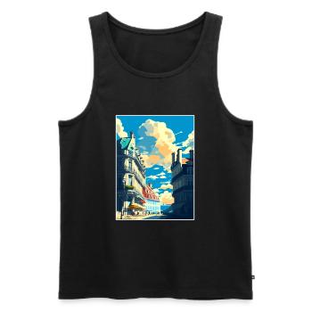Nantes Decoration Vintage Travel Poster Souvenir - Men's Premium Organic Tank Top - black - Front - Michal (187cm)