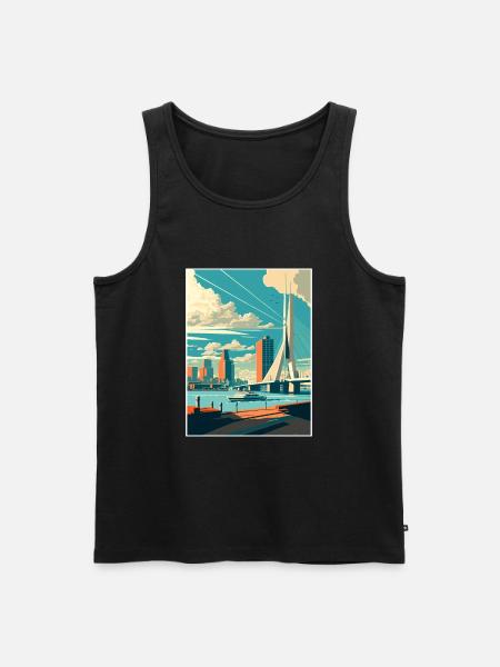Rotterdam Decoratie Vintage Travel Poster WPA Art - Mannen Premium Bio Tanktop - zwart