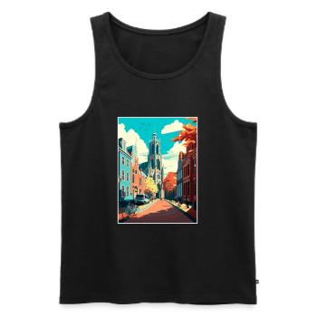 Utrecht Dekoration Niederlande Reiseposter - Männer Premium Bio Tank Top - Schwarz - Vorne - Michal (187cm)