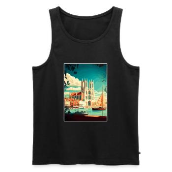 La Rochelle Frankreich Vintage Reiseposter Souvenir - Männer Premium Bio Tank Top - Schwarz - Vorne - Michal (187cm)