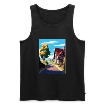 Route romantique Allemagne Vintage voyage affiche WPA - Débardeur bio Premium Homme - noir - Devant - Michal (187cm)