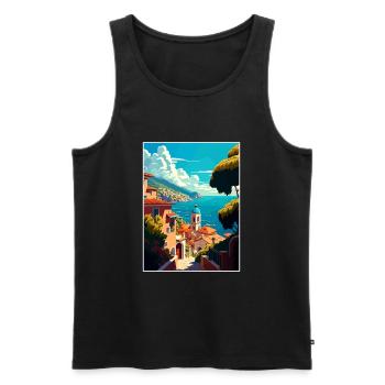 Samos Griechenland Dekoration Vintage Reiseposter WPA - Männer Premium Bio Tank Top - Schwarz - Vorne - AI Model Male 178 light (178cm)