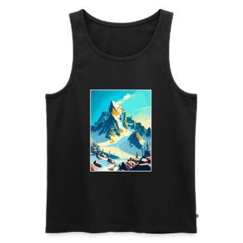 Dachstein Austria Doher Vintage Reiseposter WPA - Männer Premium Bio Tank Top - Schwarz - Vorne - AI Model Male 178 light (178cm)