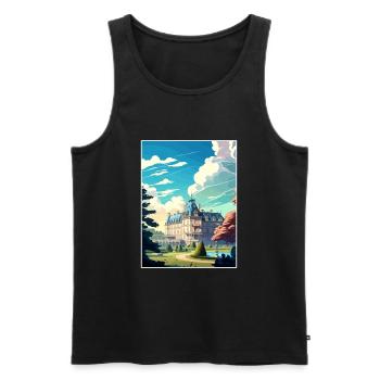 Fontainebleau France Vintage voyage affiche WPA Art - Débardeur bio Premium Homme - noir - Devant - Michal (187cm)