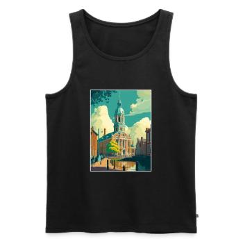 Groningenscape Netherlands Vintage Travel Poster - Men's Premium Organic Tank Top - black - Front - Michal (187cm)