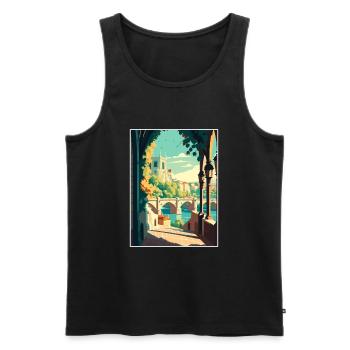 Avignon Frankreich Vintage Reiseposter WPA Souvenir - Männer Premium Bio Tank Top - Schwarz - Vorne - AI Model Male 178 light (178cm)