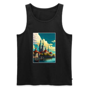 Malmö Schweden Vintage Reiseposter WPA Souvenir - Männer Premium Bio Tank Top - Schwarz - Vorne - Michal (187cm)