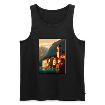 Kotor Monténégro Pologne polonaise chambre affiche de voyage - Débardeur bio Premium Homme - noir - Devant - Michal (187cm)