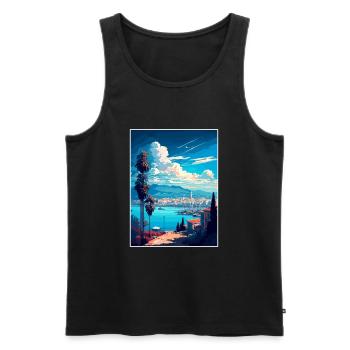 Izmir Turquie Vintage voyage affiche WPA Souvenir - Débardeur bio Premium Homme - noir - Devant - Michal (187cm)