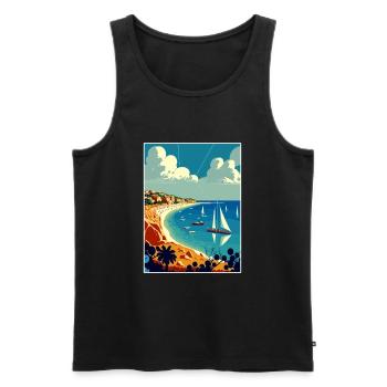 Gallipoli Turquie Affiche de voyage vintage souvenir - Débardeur bio Premium Homme - noir - Devant - Michal (187cm)