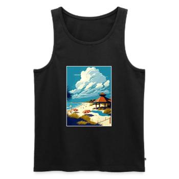 swinoujscie Pologne Affiche de voyage vintage Souvenir - Débardeur bio Premium Homme - noir - Devant - Michal (187cm)