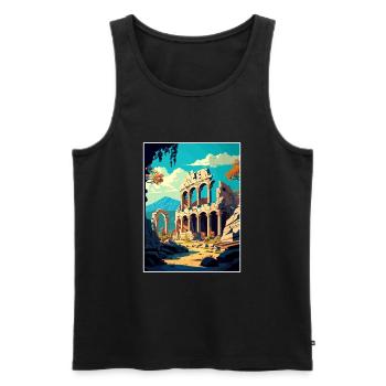 Termessos Turquie Vintage voyage affiche Souvenir - Débardeur bio Premium Homme - noir - Devant - Michal (187cm)