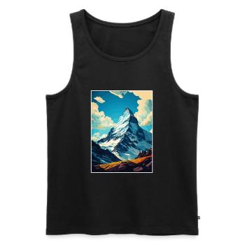 Cervin Suisse Vintage Affiche de voyage WPA - Débardeur bio Premium Homme - noir - Devant - Michal (187cm)