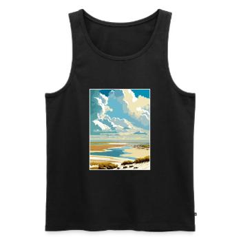 Wattenmeer Niederlande Vintage Reiseposter WPA - Männer Premium Bio Tank Top - Schwarz - Vorne - AI Model Male 178 light (178cm)
