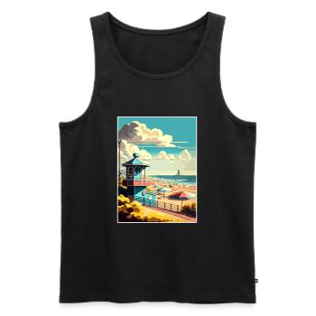 Zandvoort Pays-Bas Vintage voyage affiche WPA - Débardeur bio Premium Homme - noir - Devant - Michal (187cm)