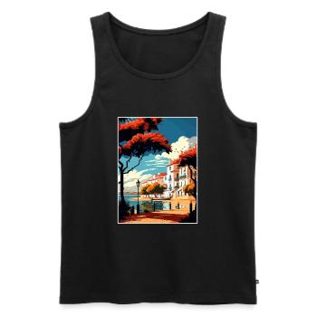 Tavira Portugal Vintage Reiseposter WPA Souvenir - Männer Premium Bio Tank Top - Schwarz - Vorne - Michal (187cm)
