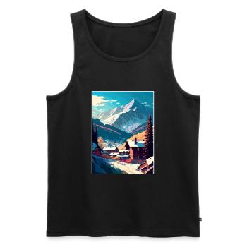 Seefeld Austria Vintage Travel Poster WPA Souvenir - Men's Premium Organic Tank Top - black - Front - Michal (187cm)