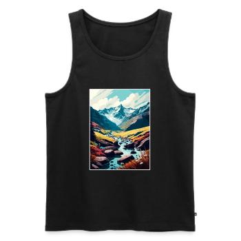 Hohe Tauern Österreich Park Vintage Reiseposter WPA - Männer Premium Bio Tank Top - Schwarz - Vorne - Michal (187cm)