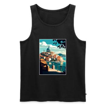 Sibenik Kroatien Vintage Reiseposter WPA Souvenir - Männer Premium Bio Tank Top - Schwarz - Vorne - Michal (187cm)