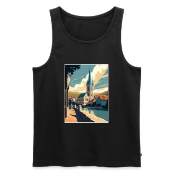 Krems An der Donau Österreich Vintage Reiseposter - Männer Premium Bio Tank Top - Schwarz - Vorne - Michal (187cm)