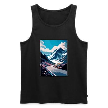 Berg Großglockner Österreich Reiseposter - Männer Premium Bio Tank Top - Schwarz - Vorne - AI Model Male 178 light (178cm)