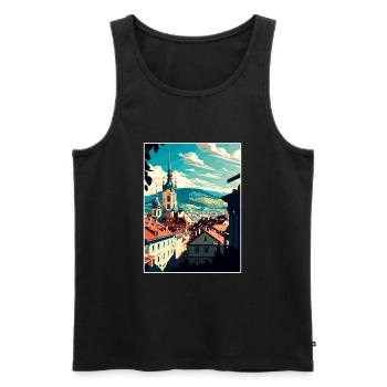 Graz Austria Vintage Travel Poster WPA Souvenir - Men's Premium Organic Tank Top - black - Front - AI Model Male 178 light (178cm)