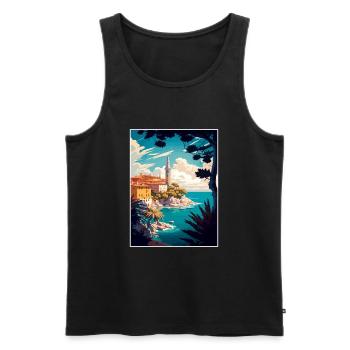Rovinj Kroatien Vintage Reiseposter WPA Souvenir - Männer Premium Bio Tank Top - Schwarz - Vorne - Michal (187cm)