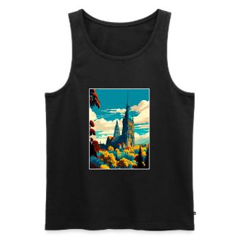 Kassel Germany Vintage Travel Poster WPA Souvenir - Men's Premium Organic Tank Top - black - Front - AI Model Male 178 light (178cm)