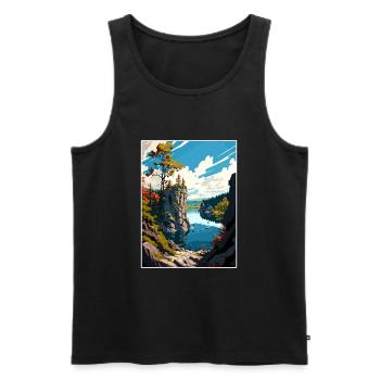 Parc national d’Ojcowski Pologne Affiche de voyage - Débardeur bio Premium Homme - noir - Devant - Michal (187cm)
