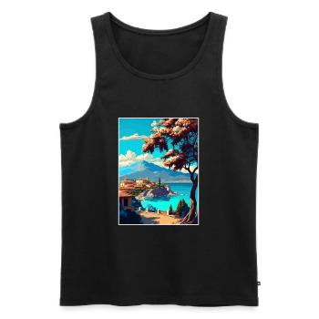 Kalamata Griechenland Dekoration Vintage Reise Poster - Männer Premium Bio Tank Top - Schwarz - Vorne - Michal (187cm)